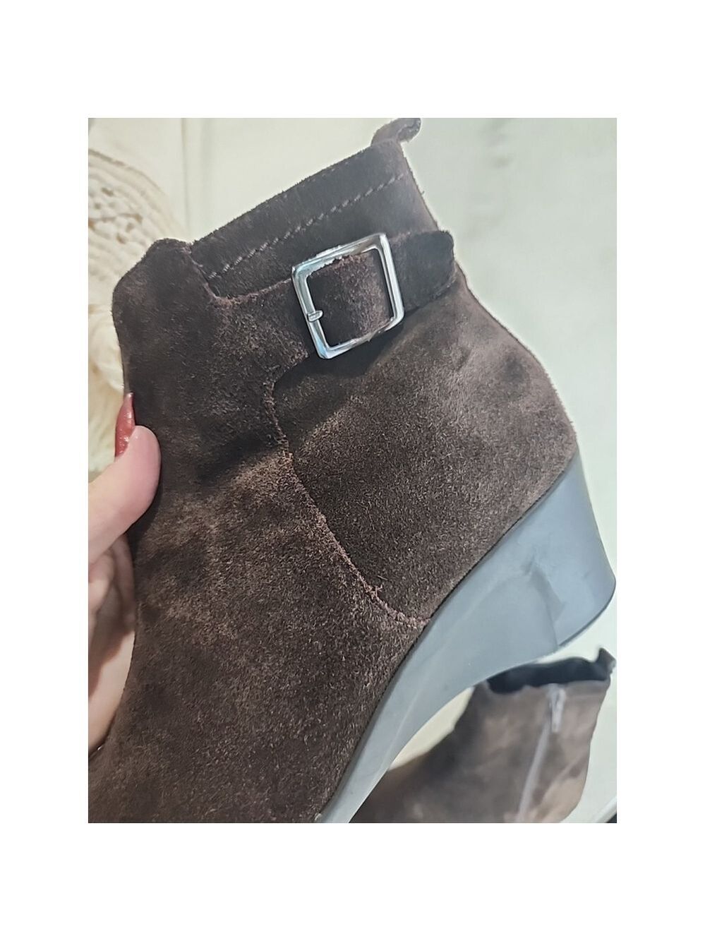 Aerosoles Entourage Suede Wedge Boots,brown, Sz8.5,EUC - Picture 10 of 11